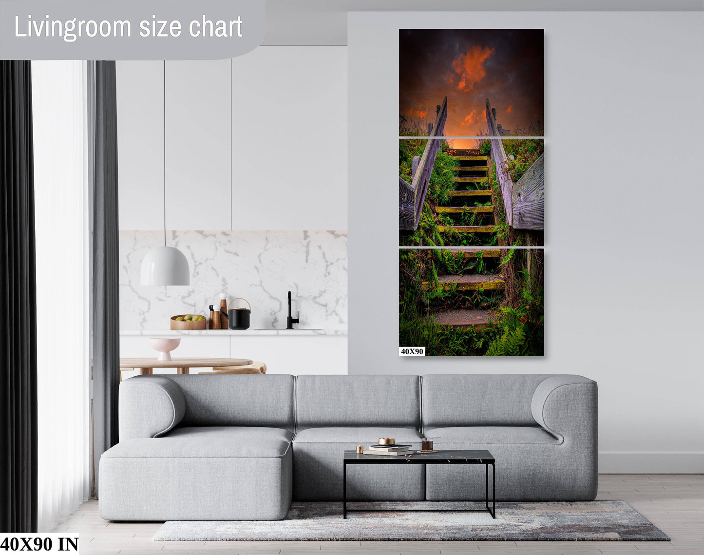 Sonoma Coast Sunrise Stairs | Canvas Wall Art | California Scenic Landscape | home, wall decor | paper, canvas, acrylic
