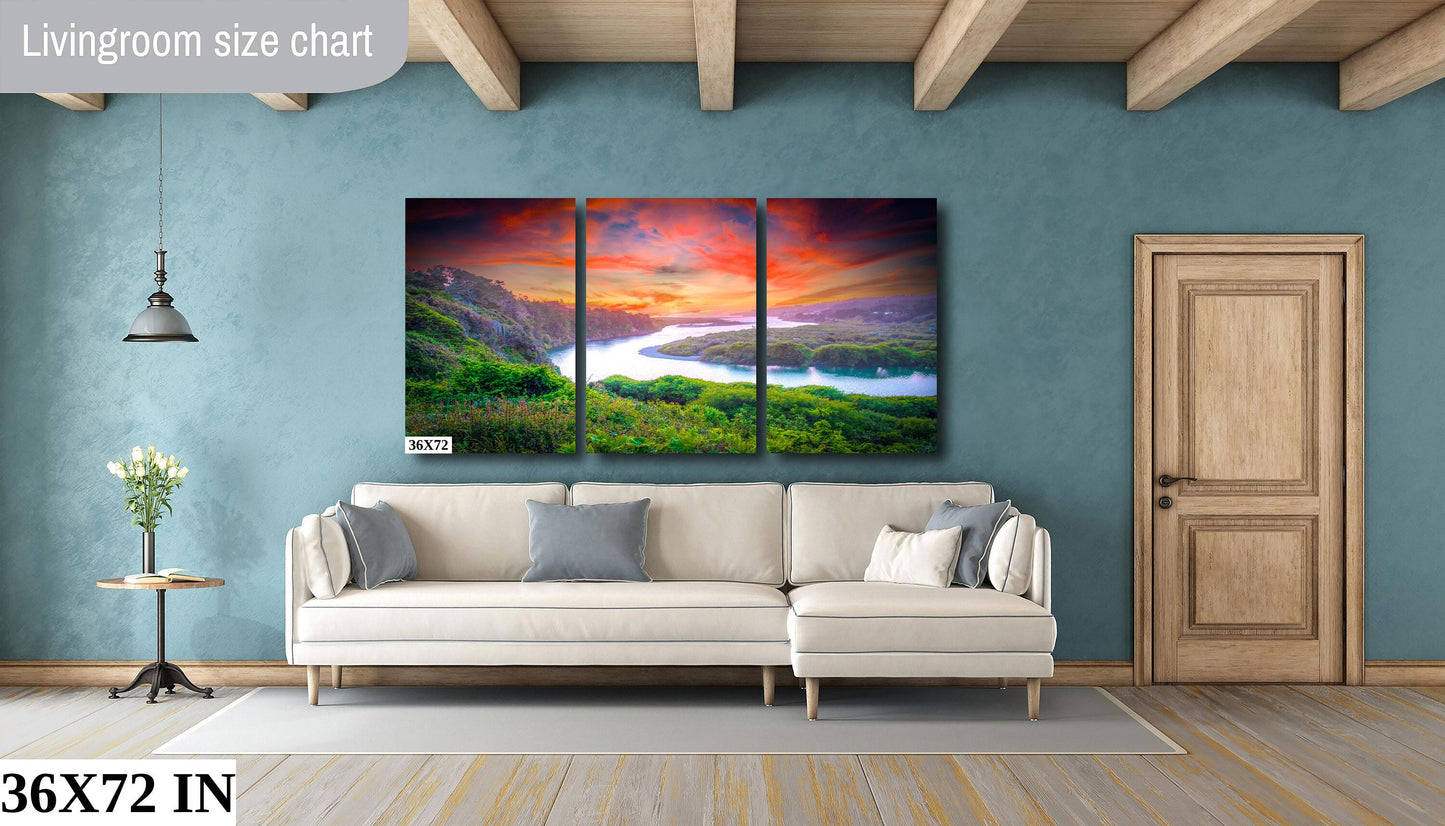 Sonoma Pacific Ocean Coast | Gualala Creek Sunset | Canvas Wall Art | Gorgeous California Scenic Landscape | Fine Art Photography