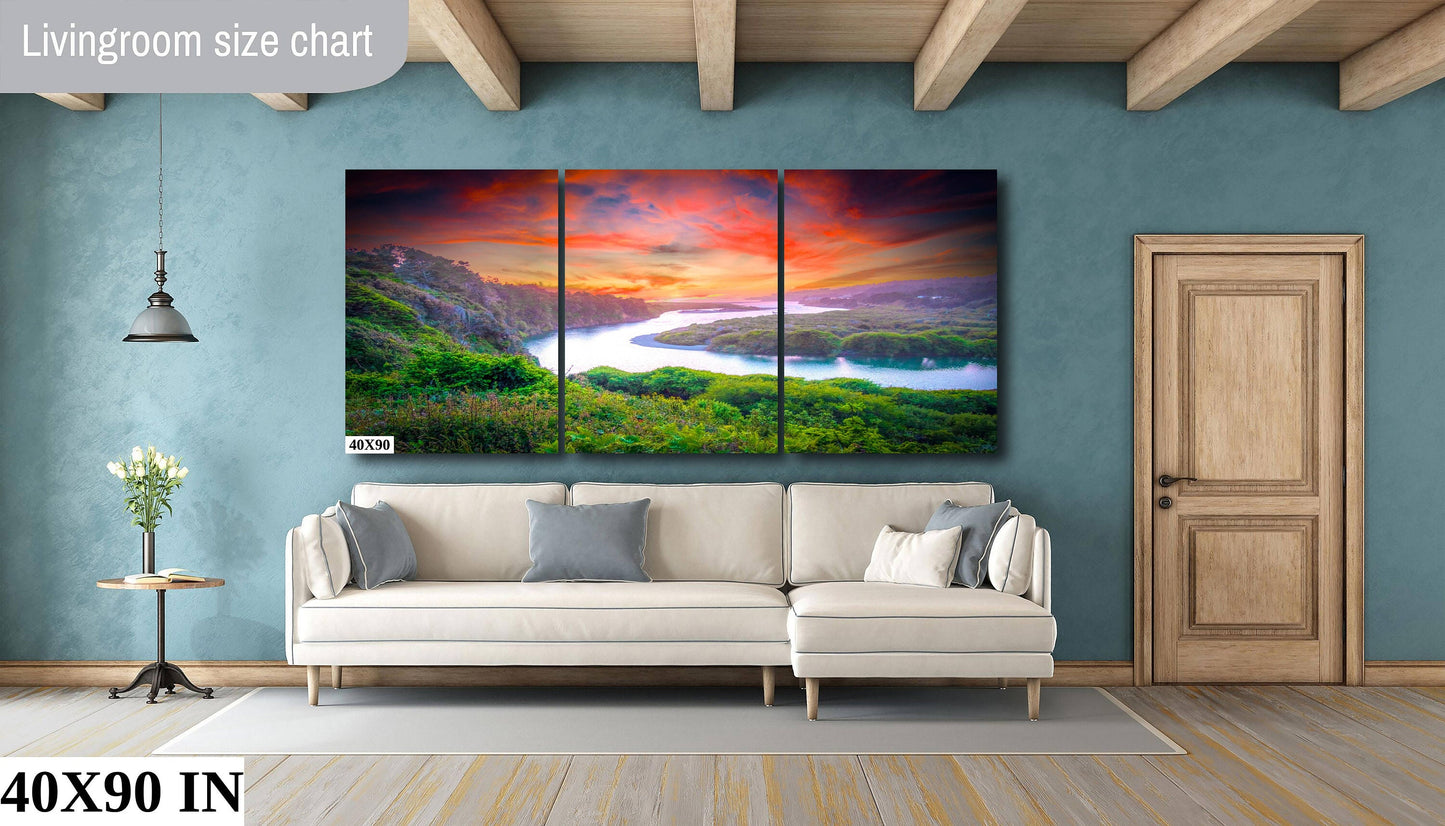 Sonoma Pacific Ocean Coast | Gualala Creek Sunset | Canvas Wall Art | Gorgeous California Scenic Landscape | Fine Art Photography