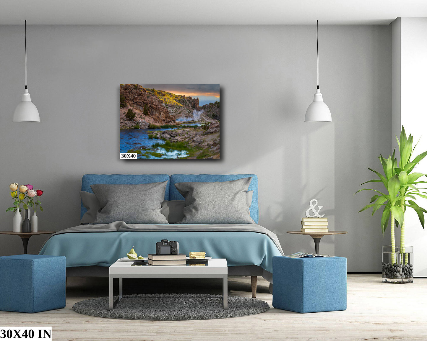 California Sierra Hot Creek Sunrise Scenic Landscape Fine Art Photography | Canvas Wall Art | Eastern SIerra Hot Springs Poster decor