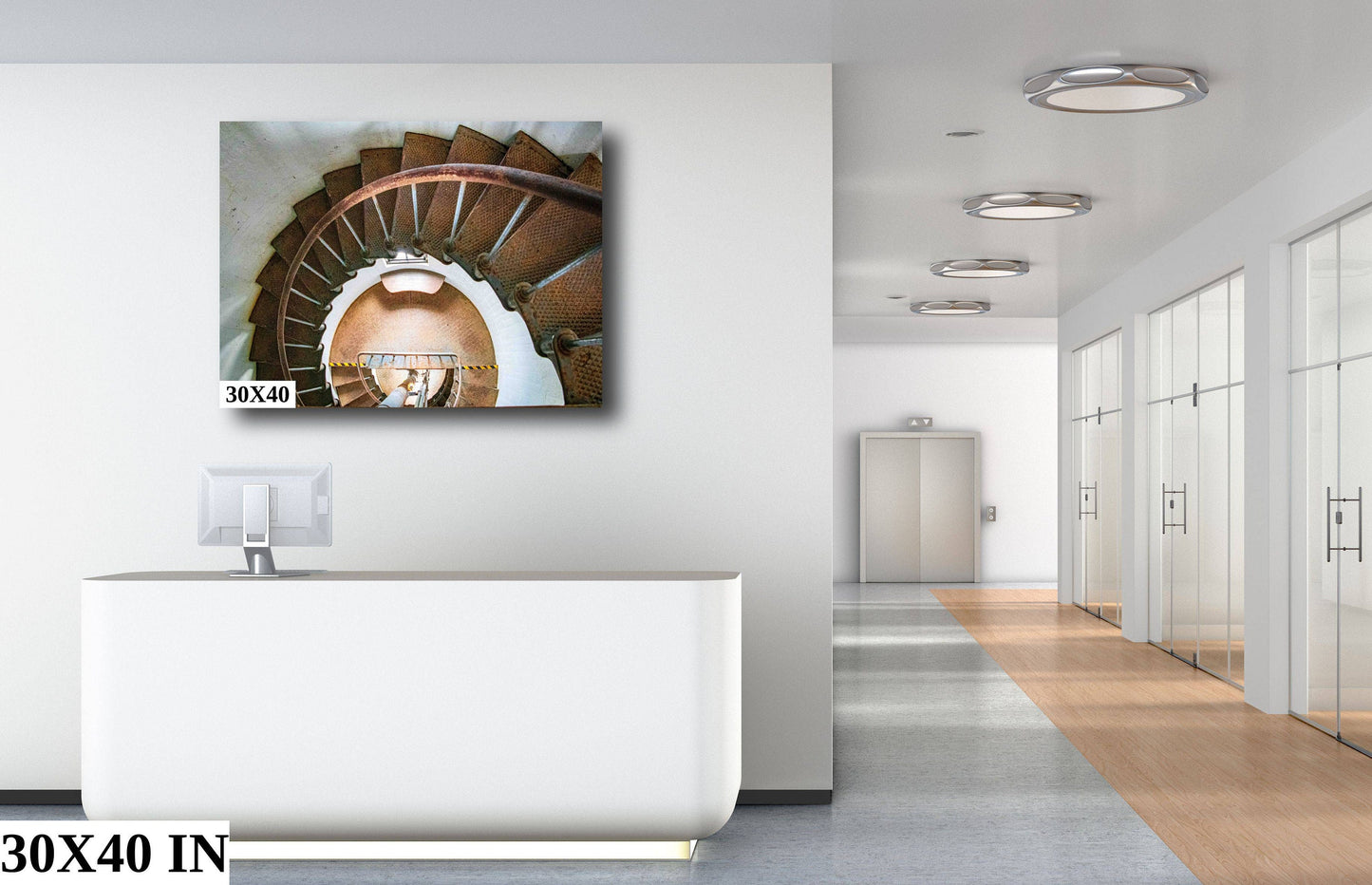 Point Arena Lighthouse Stairs | Canvas Wall Art | California Pacific Ocean Scenic Landscape | home art, wall decor | paper, canvas, acrylic