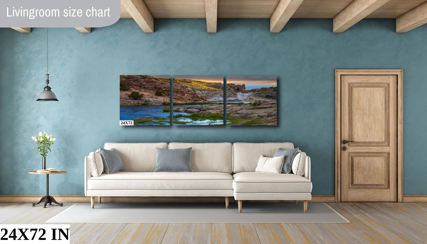 California Sierra Hot Creek Sunrise Scenic Landscape Fine Art Photography | Canvas Wall Art | Eastern SIerra Hot Springs Poster decor