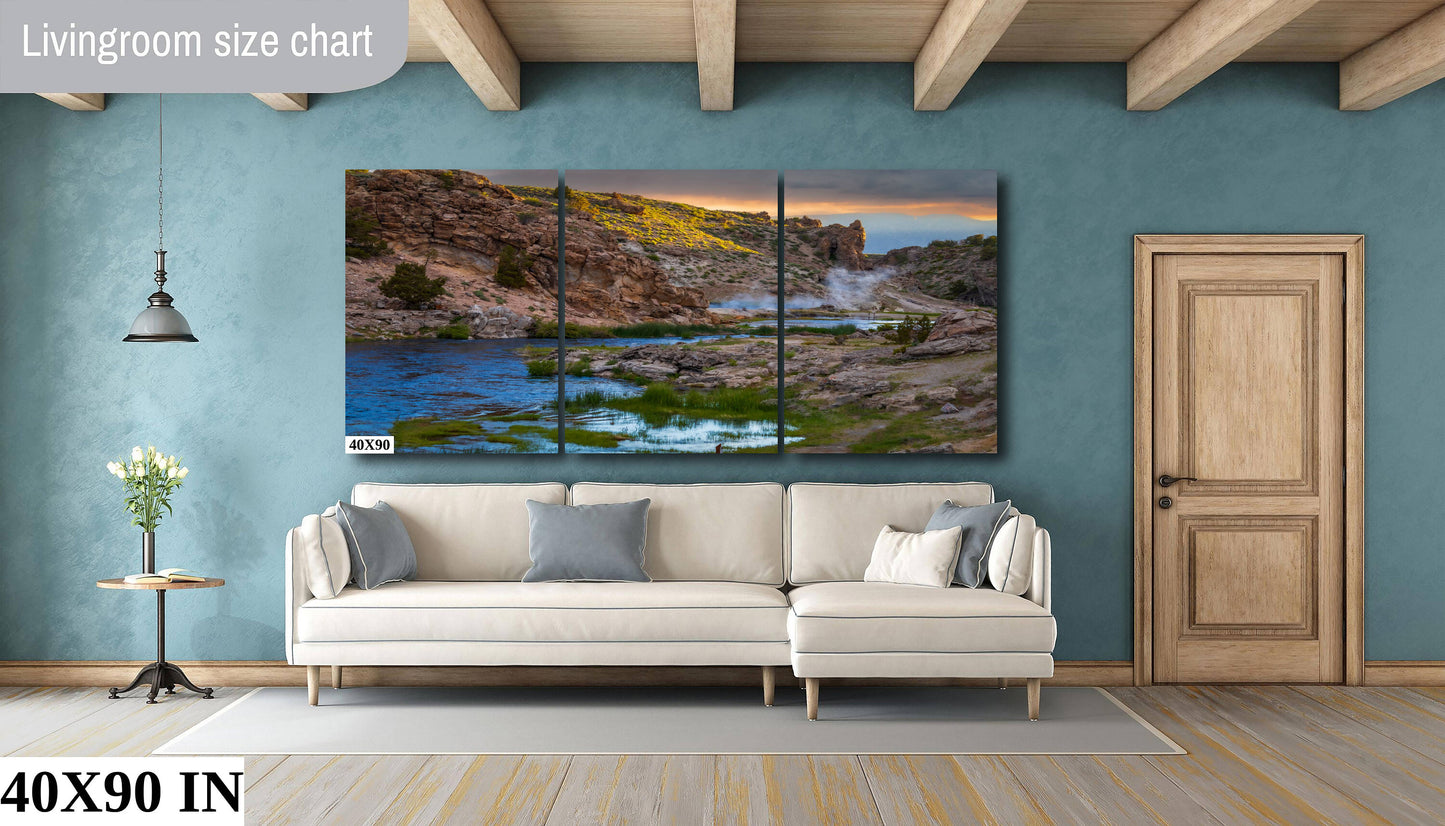 California Sierra Hot Creek Sunrise Scenic Landscape Fine Art Photography | Canvas Wall Art | Eastern SIerra Hot Springs Poster decor