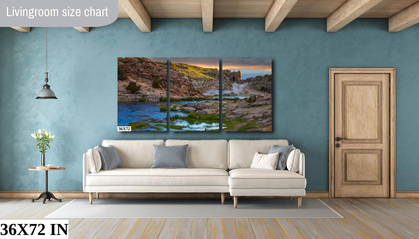 California Sierra Hot Creek Sunrise Scenic Landscape Fine Art Photography | Canvas Wall Art | Eastern SIerra Hot Springs Poster decor