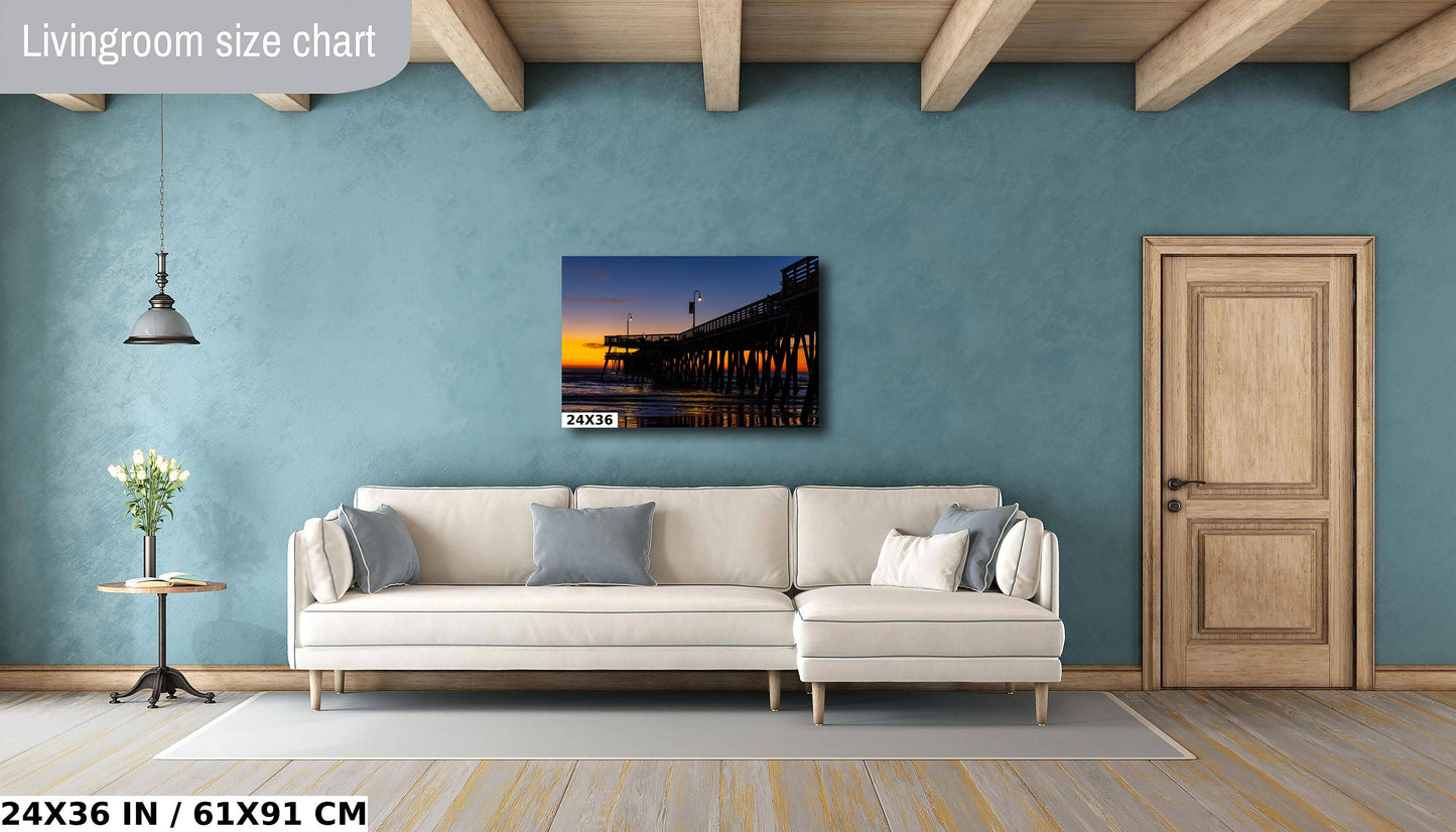 California's Iconic Pismo Beach Pier at Sunset | Beach Photography Wall Art Print/Canvas/Acrylic/Metal Home, Office Fine Art