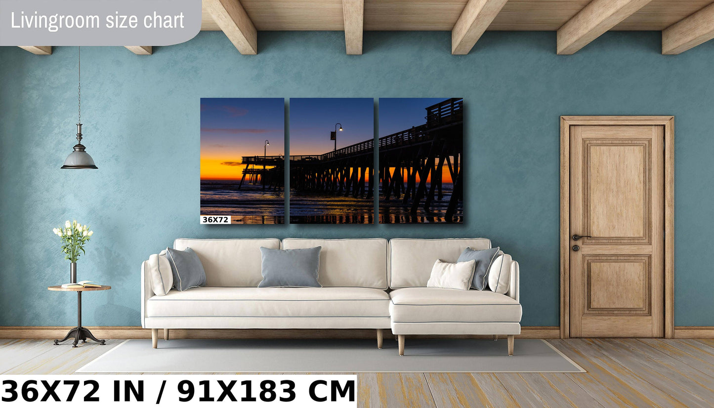 California's Iconic Pismo Beach Pier at Sunset | Beach Photography Wall Art Print/Canvas/Acrylic/Metal Home, Office Fine Art