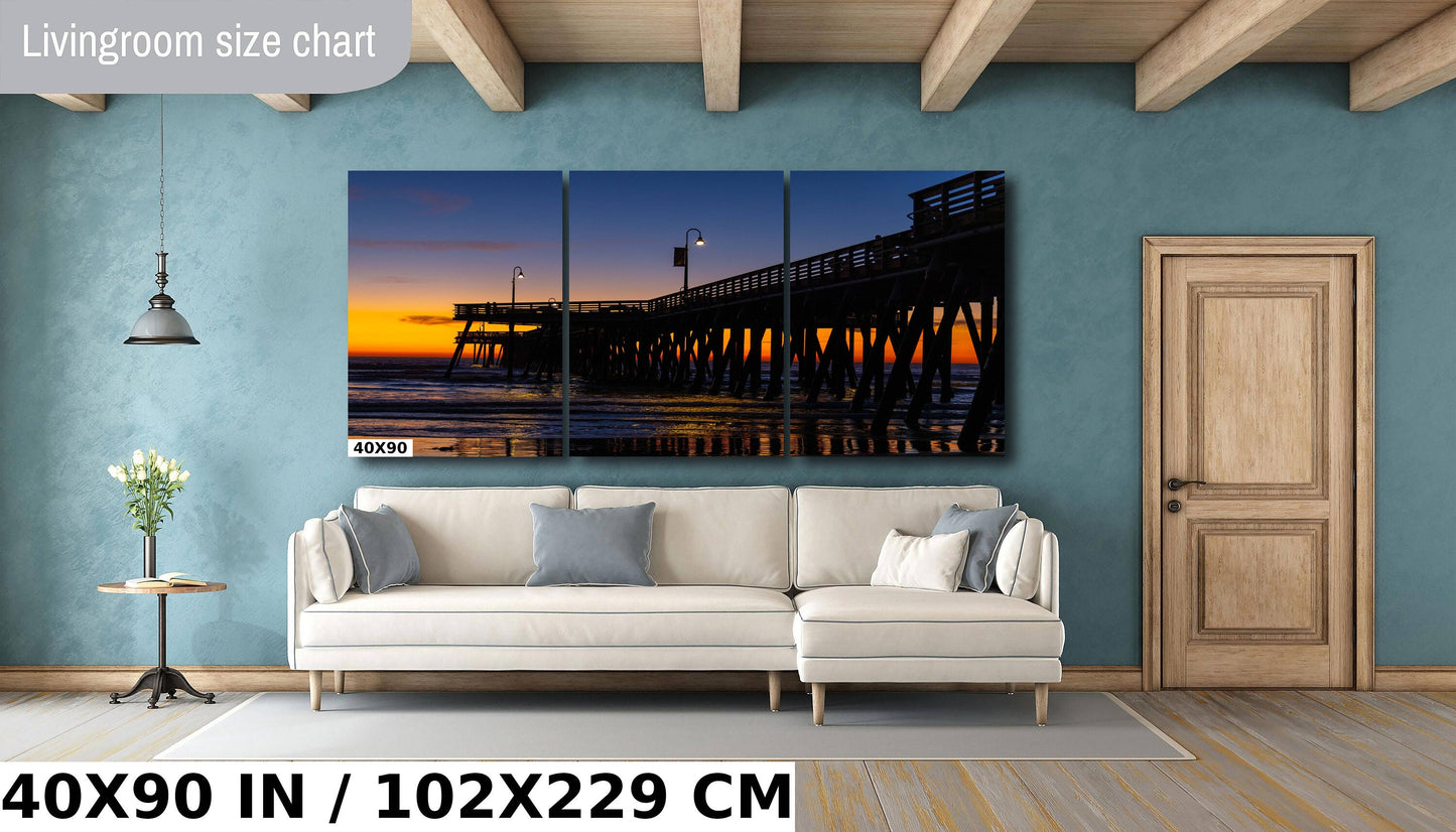 California's Iconic Pismo Beach Pier at Sunset | Beach Photography Wall Art Print/Canvas/Acrylic/Metal Home, Office Fine Art