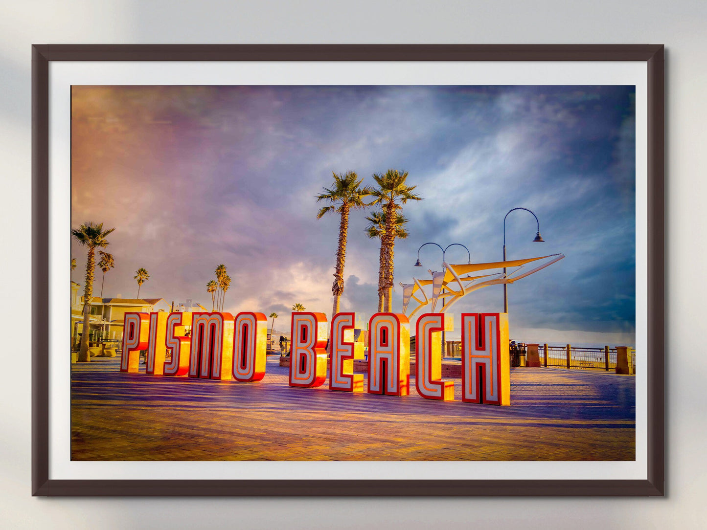 California's Iconic Pismo Beach Sign | California Beach Photography Wall Art Print/Canvas/Acrylic/Metal Home, Office Fine Art Palm Trees
