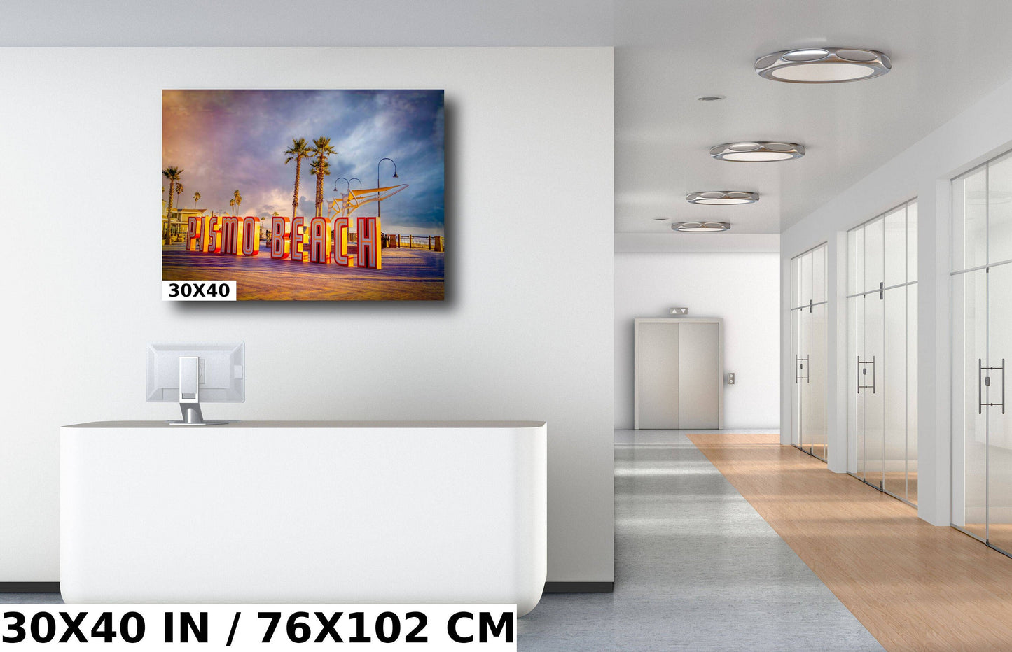 California's Iconic Pismo Beach Sign | California Beach Photography Wall Art Print/Canvas/Acrylic/Metal Home, Office Fine Art Palm Trees