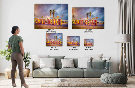California's Iconic Pismo Beach Sign | California Beach Photography Wall Art Print/Canvas/Acrylic/Metal Home, Office Fine Art Palm Trees
