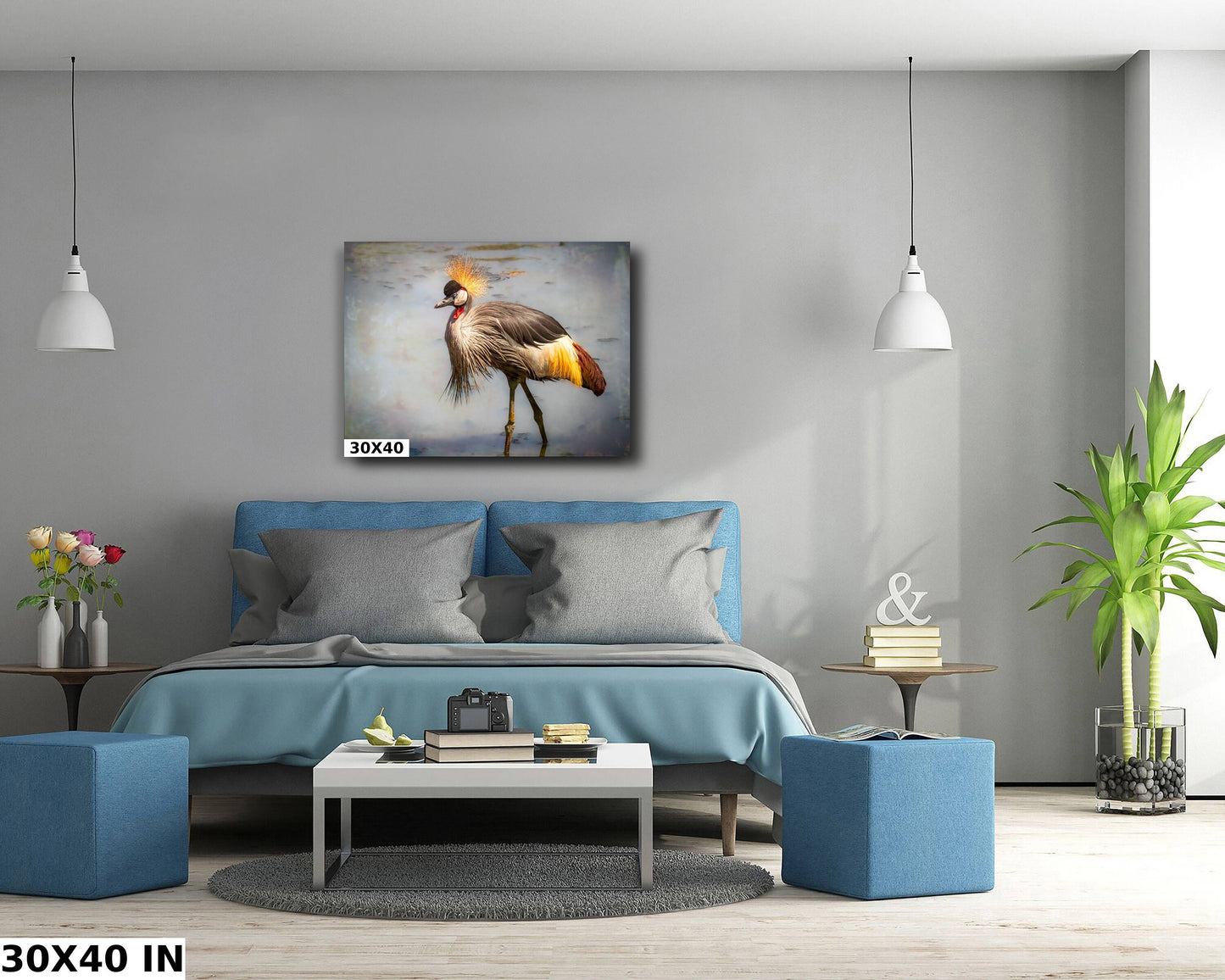 African Birds | Black-Crowned Crane Nature Print, Serengeti Wall Art, Canvas Wildlife Photo | Fine Art photography | home, office decor