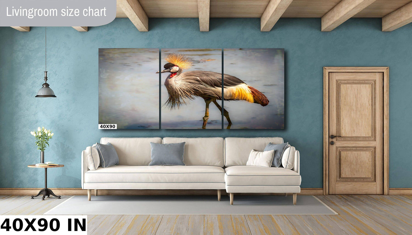 African Birds | Black-Crowned Crane Nature Print, Serengeti Wall Art, Canvas Wildlife Photo | Fine Art photography | home, office decor
