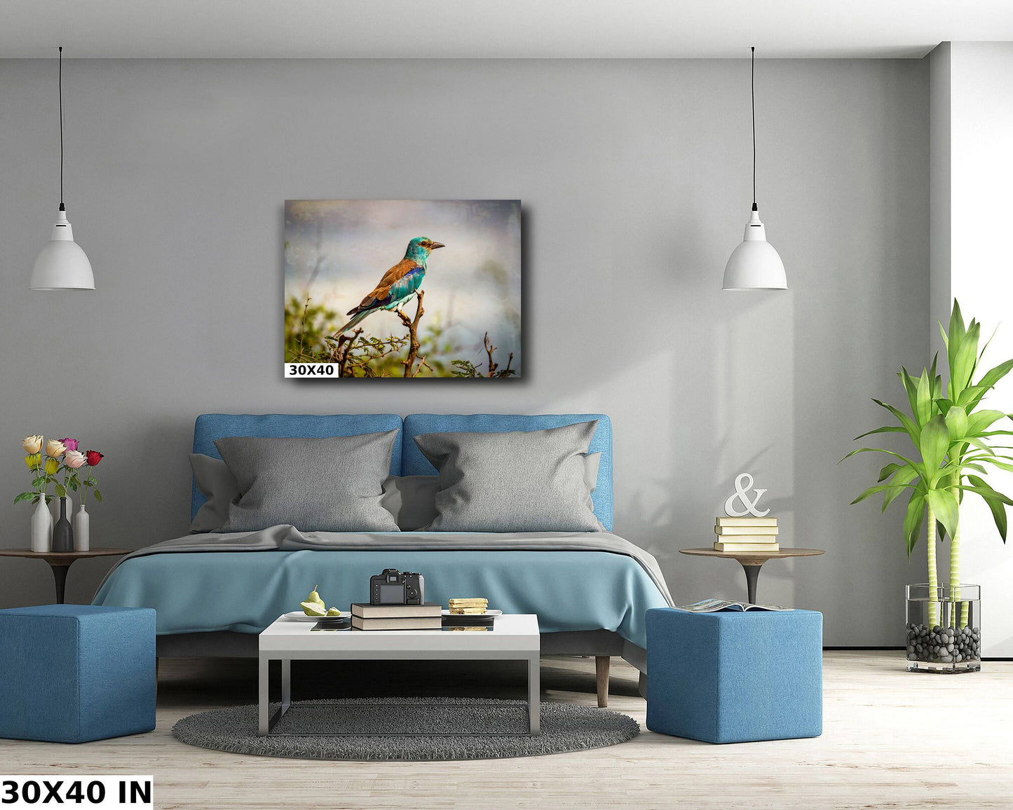 African Birds | Fine Art Photography | Abyssian Roller Nature Print, Africa Bird Wall Art, Canvas Wildlife Poster | home, office decor