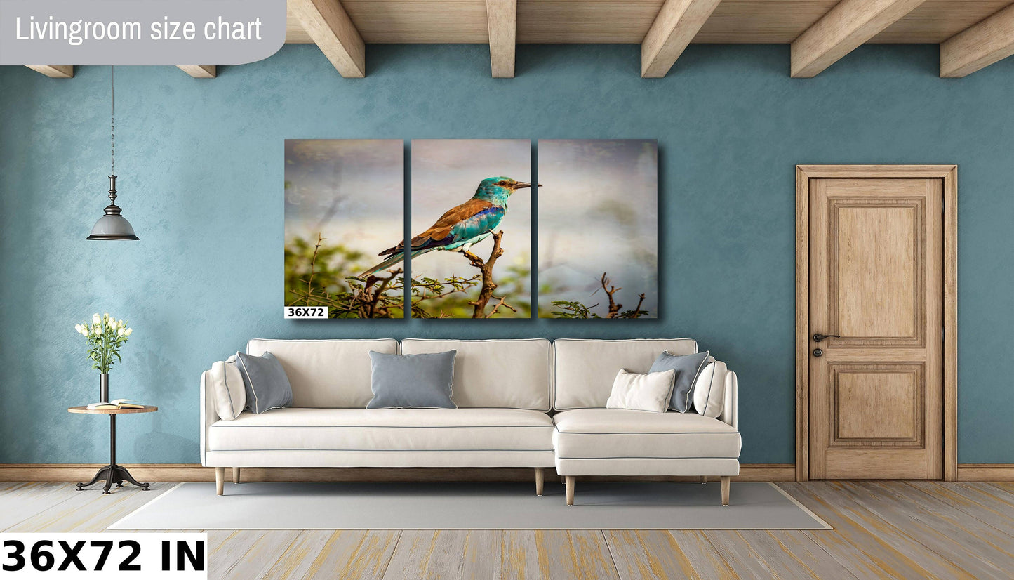 African Birds | Fine Art Photography | Abyssian Roller Nature Print, Africa Bird Wall Art, Canvas Wildlife Poster | home, office decor