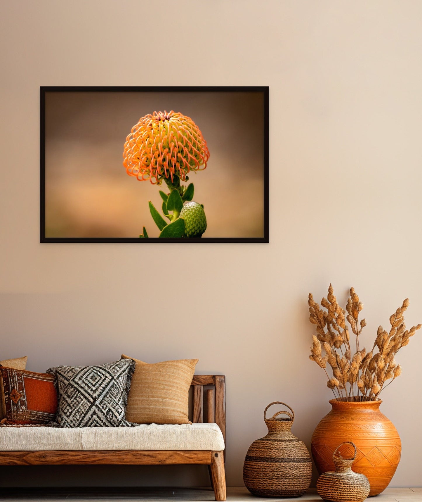 Protea Flame Giant Fine Art photography | Cape Town South Africa Kirstenbosch Garden Canvas Wall Art, home, office decor | flowers