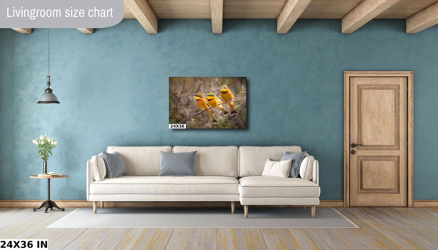 African Birds Fine Art photography | Little Bee Eaters, Nature Print, Canvas Wildlife Wall Art | Wildlife Poster | home, office decor