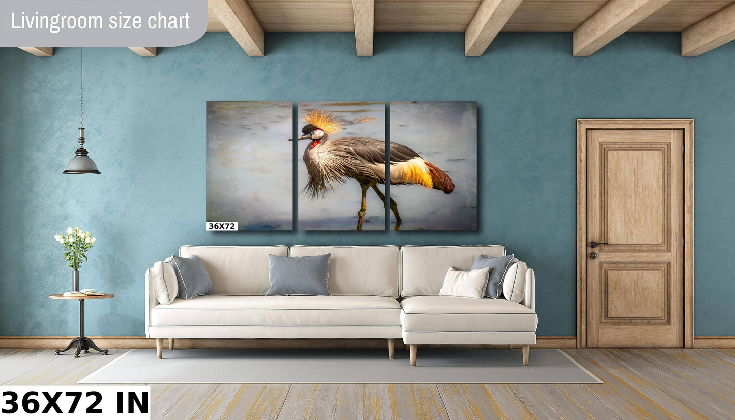 African Birds | Black-Crowned Crane Nature Print, Serengeti Wall Art, Canvas Wildlife Photo | Fine Art photography | home, office decor