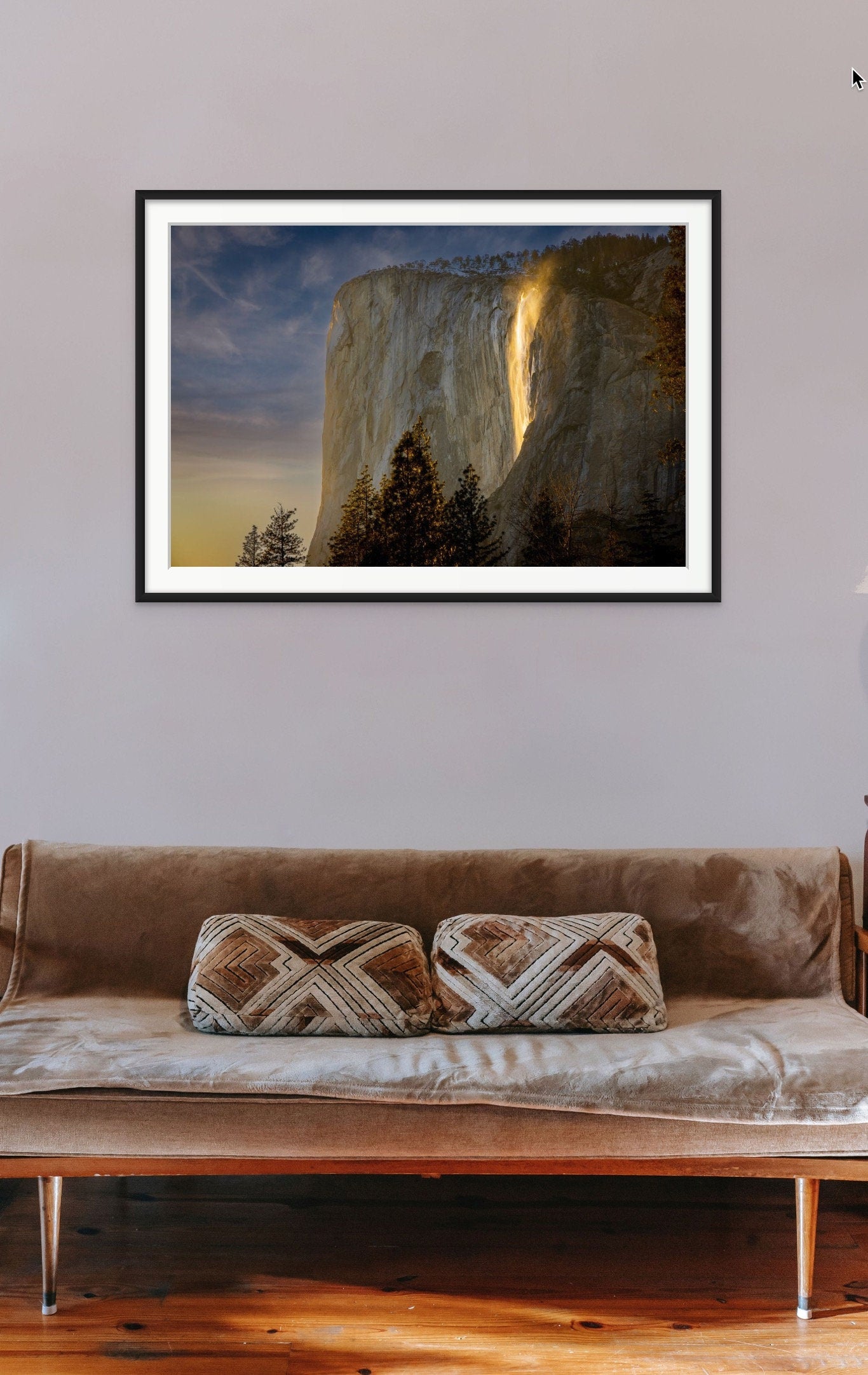 Yosemite Firefall Photo, Waterfall Print Wall Art, Horsetail Falls Glowing California Sunset Photo Print, El Capitan, National Park Print