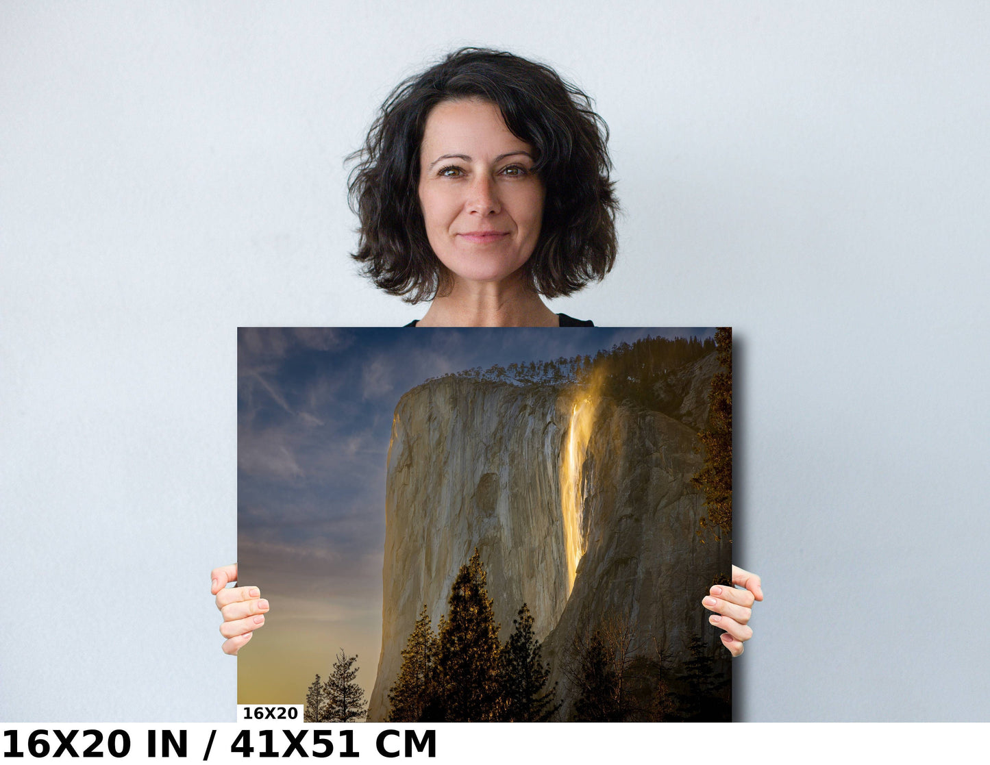 Yosemite Firefall Photo, Waterfall Print Wall Art, Horsetail Falls Glowing California Sunset Photo Print, El Capitan, National Park Print