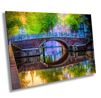 compare product Amsterdam Fine Art Photo | Canvas Wall Art | Prinsengracht Canal Bridge | Landscape | Home, Office Wall Decor | Canvas | Acrylic | Paper