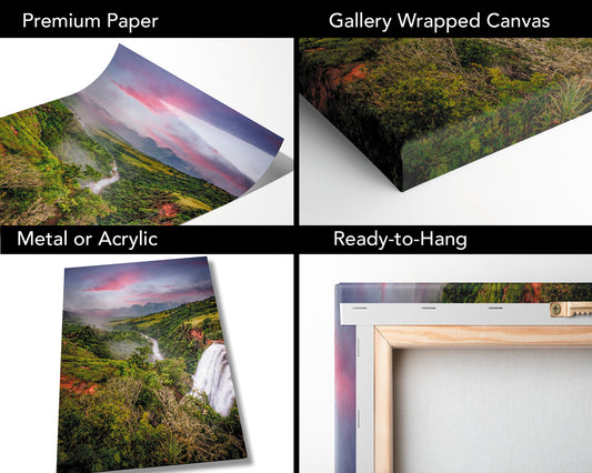 African Waterfall Fine Art Photograph | Canvas Wall Art | Lisbon Falls South Africa Scenic Landscape | Africa Poster | Waterfall Picture Art