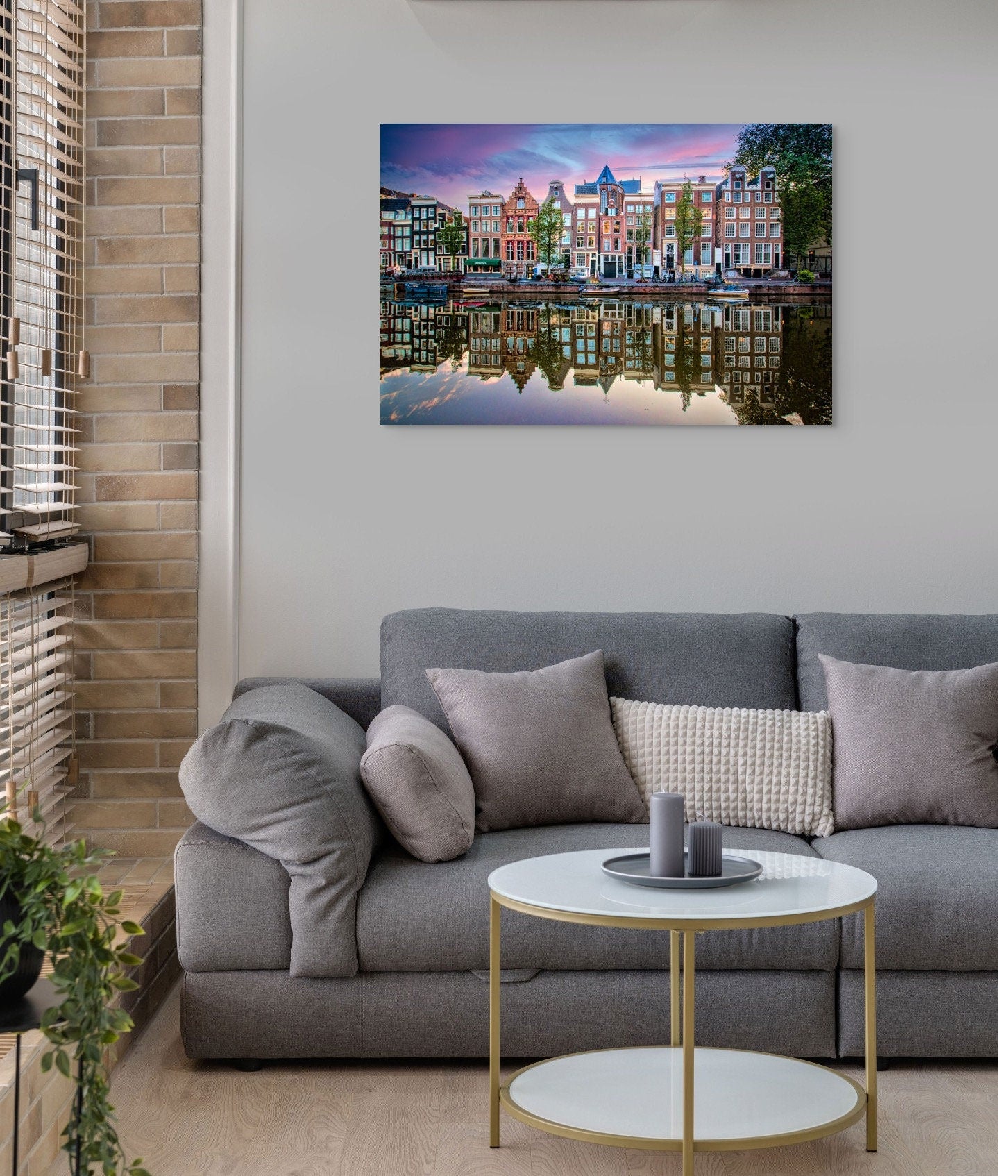 Amsterdam's Iconic Herengracht Canal: Sunrise Landscape Print/Canvas/Acrylic/Metal | Home Office Wall decor