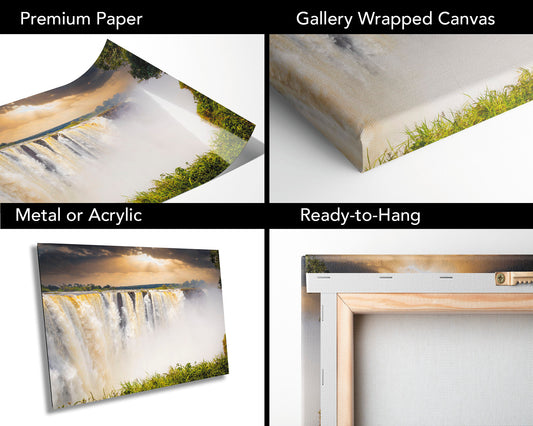 Victoria Falls Devil's Cataract | Canvas Wall Art | African Landscape - home art decor, wall decor, interior design | paper, canvas, acrylic