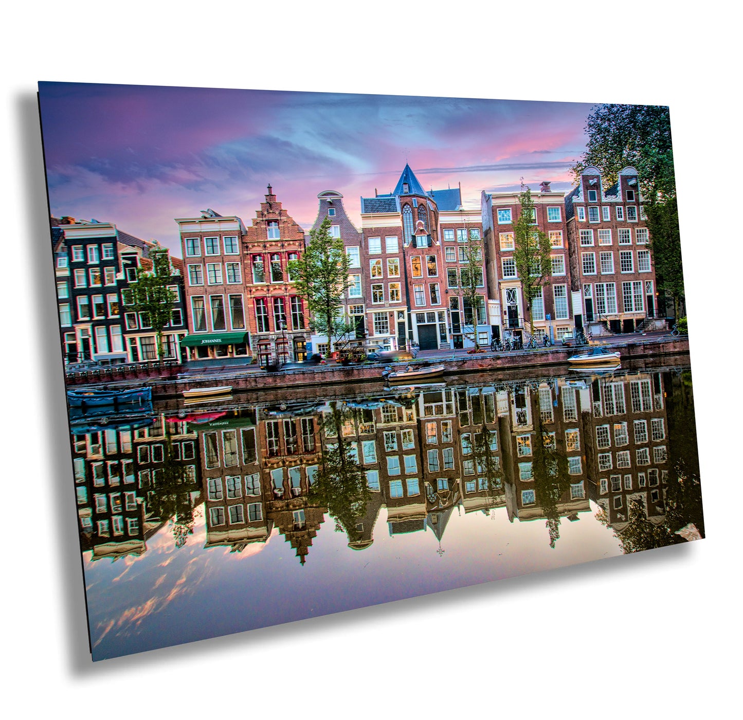 Amsterdam's Iconic Herengracht Canal: Sunrise Landscape Print/Canvas/Acrylic/Metal | Home Office Wall decor