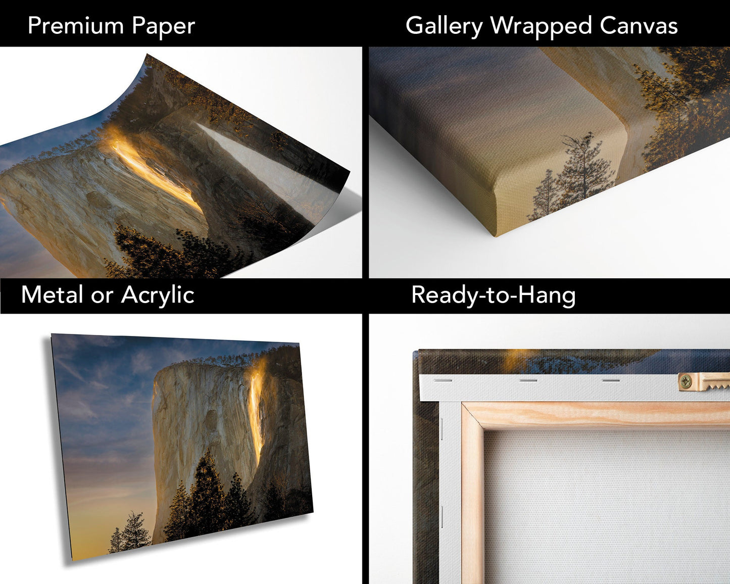 Yosemite Firefall Photo, Waterfall Print Wall Art, Horsetail Falls Glowing California Sunset Photo Print, El Capitan, National Park Print