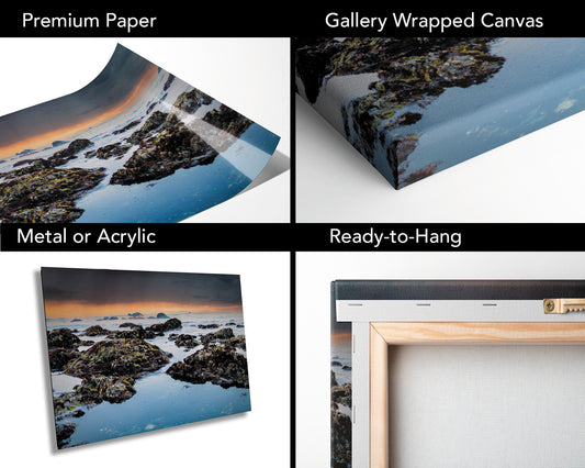 Tide Pools, Sonoma Coast | Canvas Wall Art | California Pacific Ocean Scenic Landscape | home art, wall decor | paper, canvas, acrylic