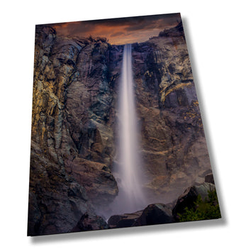 compare product Yosemite Bridalveil Falls Winter, Waterfall Print Wall Art, Glowing California Sunset Photo Print, National Park Print | Home, Office Decor