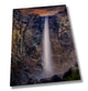 Yosemite Bridalveil Falls Winter, Waterfall Print Wall Art, Glowing California Sunset Photo Print, National Park Print | Home, Office Decor