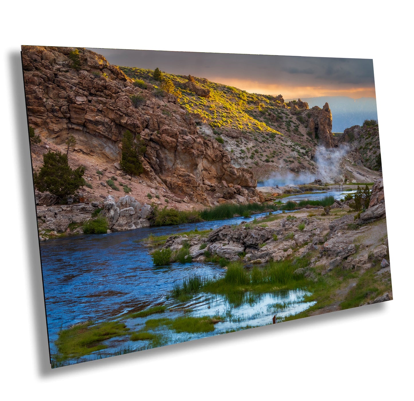 California Sierra Hot Creek Sunrise Scenic Landscape Fine Art Photography | Canvas Wall Art | Eastern SIerra Hot Springs Poster decor