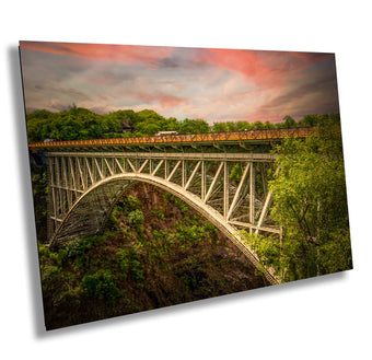 compare product Victoria Falls Bridge Fine Art Photo | Canvas Wall Art | Scenic African Landscape Poster - Zimbabwe, Zambia | paper, acrylic, metal