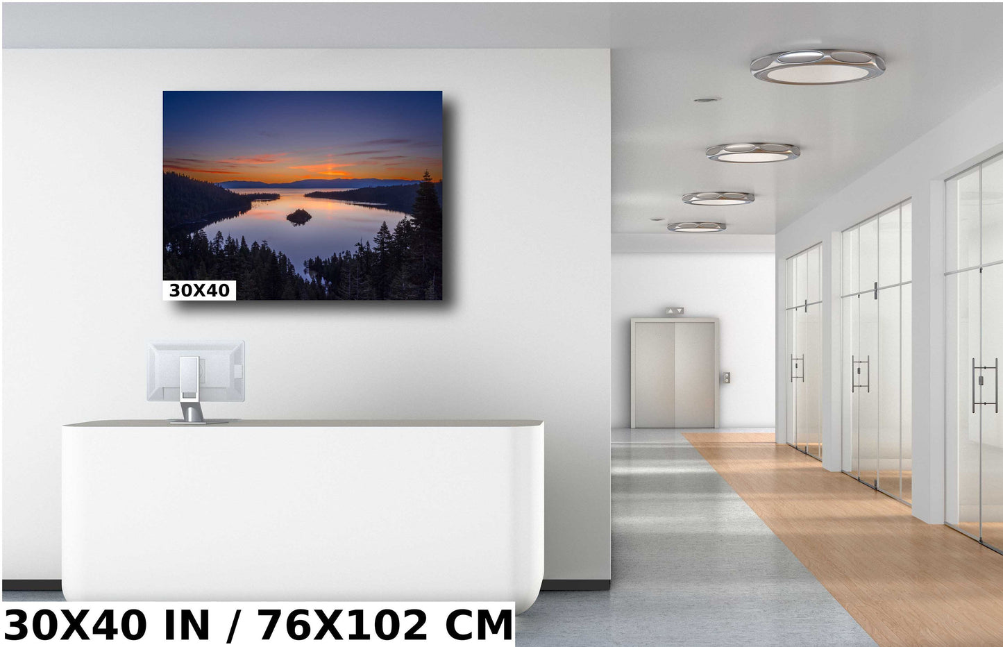 Emerald Bay Lake Tahoe California Glassy Sunrise Fine Art Photography | Canvas Wall Art | Scenic Landscape Poster | home, office wall decor