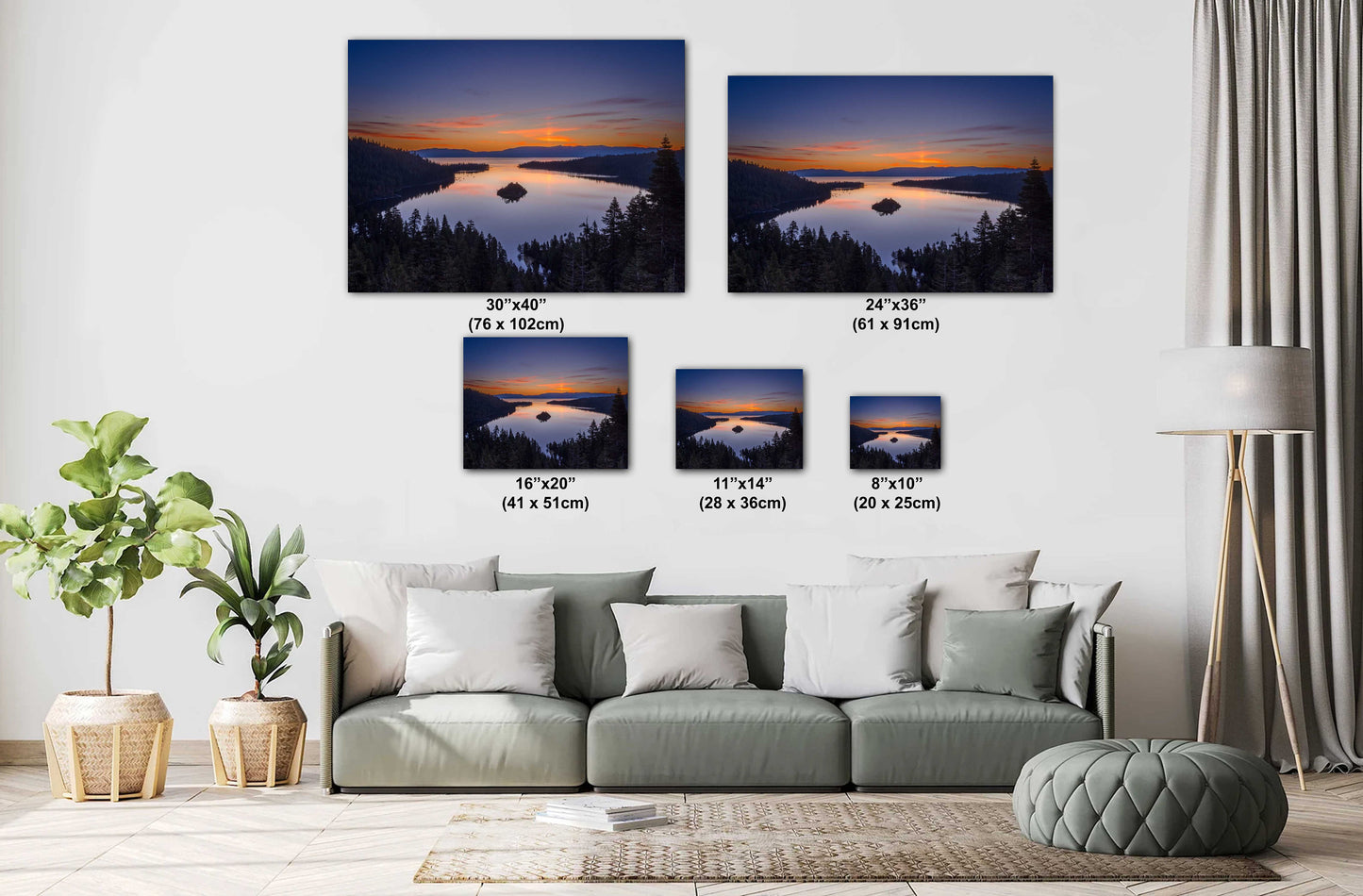 Emerald Bay Lake Tahoe California Glassy Sunrise Fine Art Photography | Canvas Wall Art | Scenic Landscape Poster | home, office wall decor