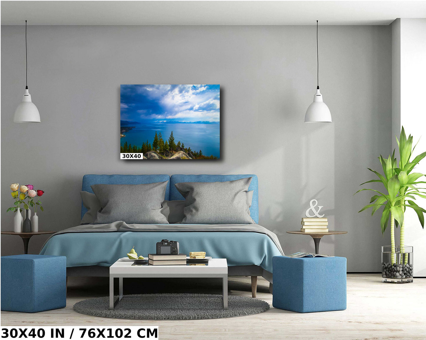 Lake Tahoe Snowy Nevada View | California Fine Art Photography | Canvas Wall Art | Scenic Landscape Poster | home, office decor