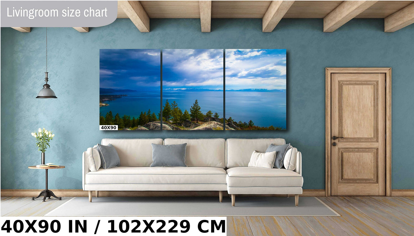 Lake Tahoe Snowy Nevada View | California Fine Art Photography | Canvas Wall Art | Scenic Landscape Poster | home, office decor