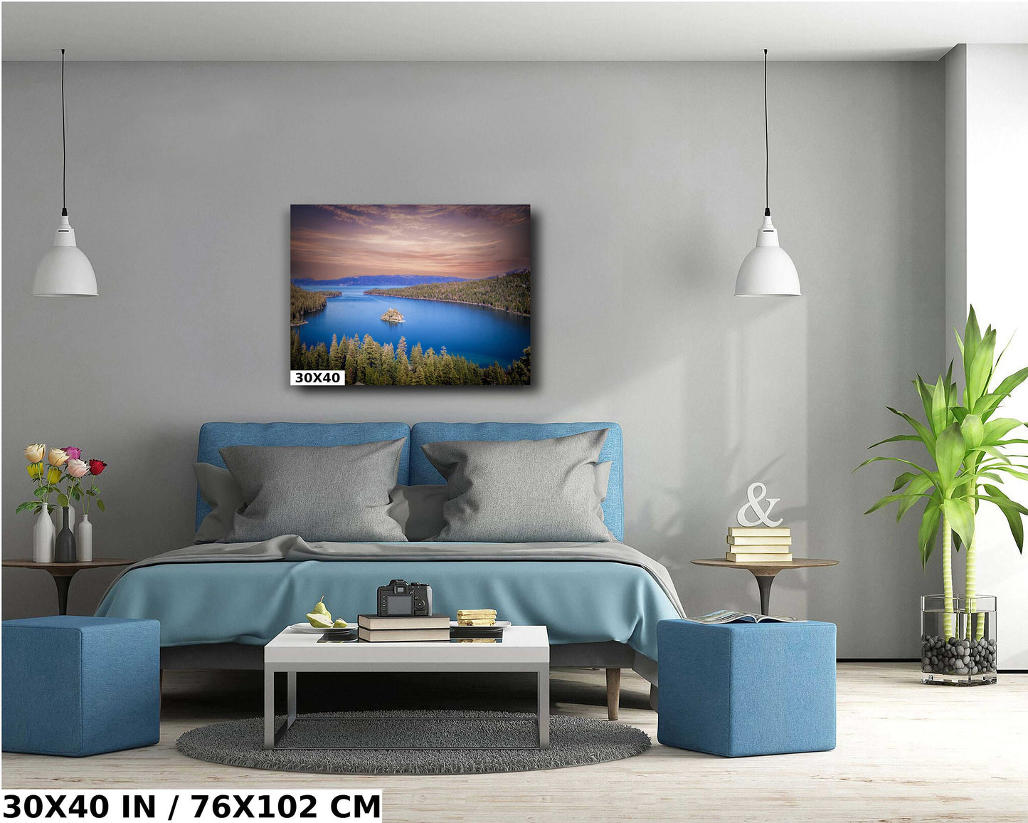 Lake Tahoe Emerald Bay Sunset | California Fine Art Photography | Canvas Wall Art | Scenic Landscape Poster | home, office decor