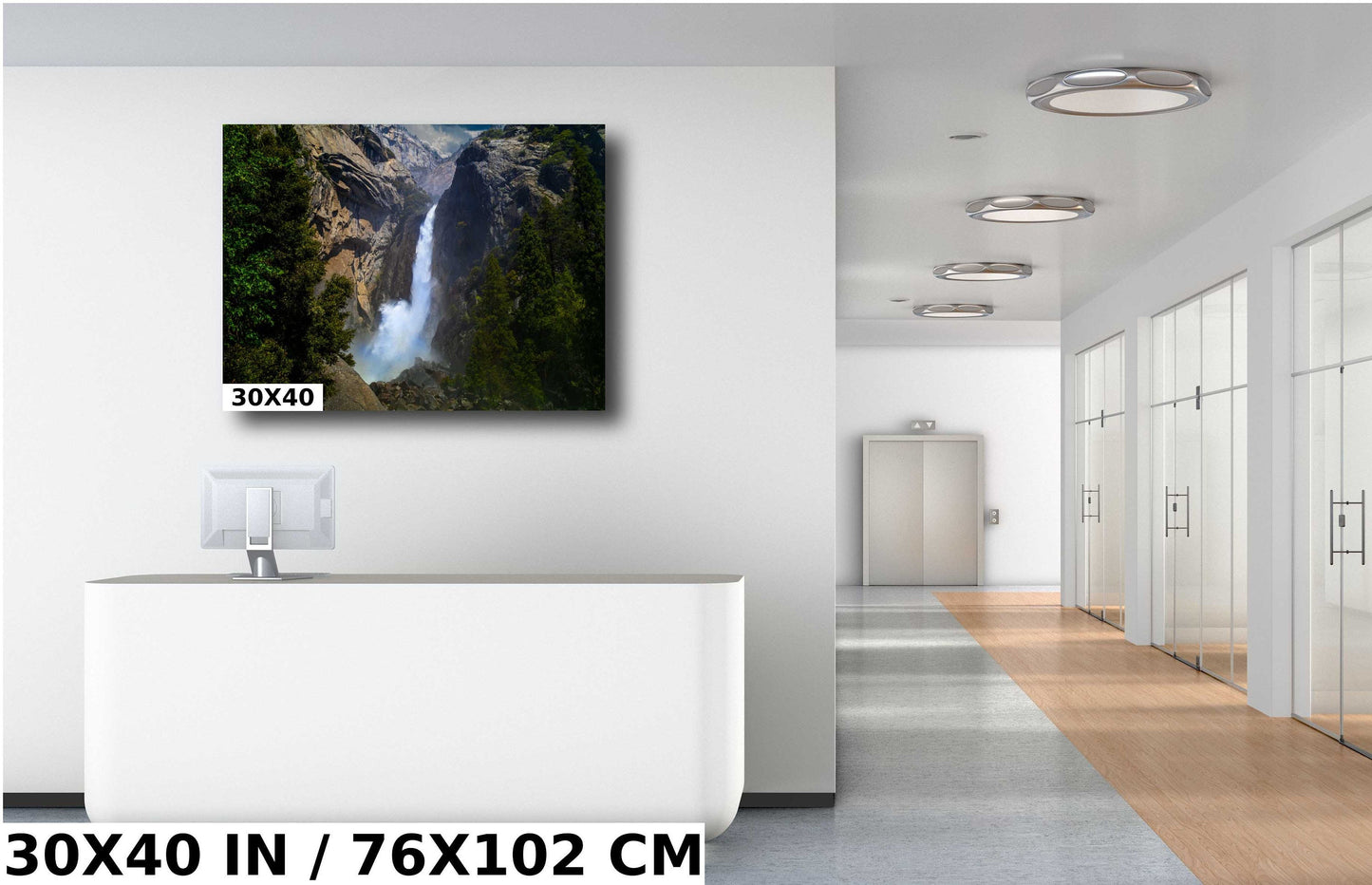 Yosemite Rushing Waterfall Fine Art Photo | California Waterfall Print | Canvas Wall art | Travel Poster | paper, metal, acrylic decor