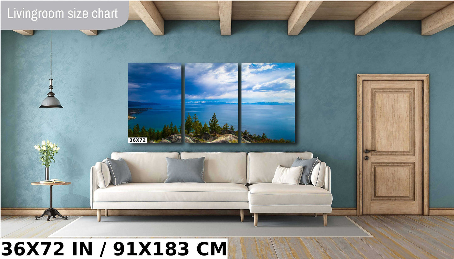 Lake Tahoe Snowy Nevada View | California Fine Art Photography | Canvas Wall Art | Scenic Landscape Poster | home, office decor