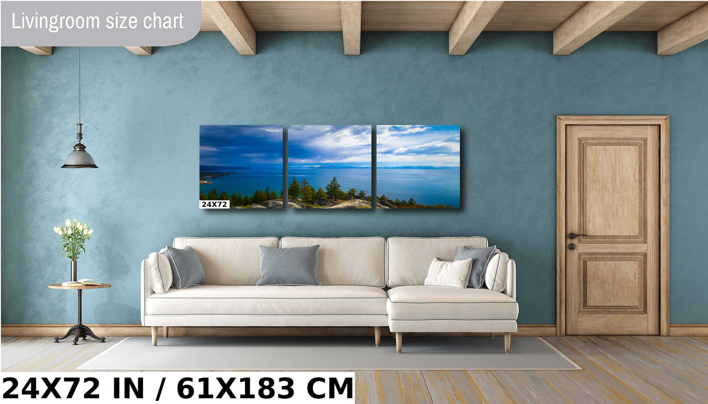 Lake Tahoe Snowy Nevada View | California Fine Art Photography | Canvas Wall Art | Scenic Landscape Poster | home, office decor