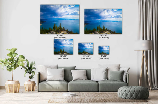 Lake Tahoe Snowy Nevada View | California Fine Art Photography | Canvas Wall Art | Scenic Landscape Poster | home, office decor