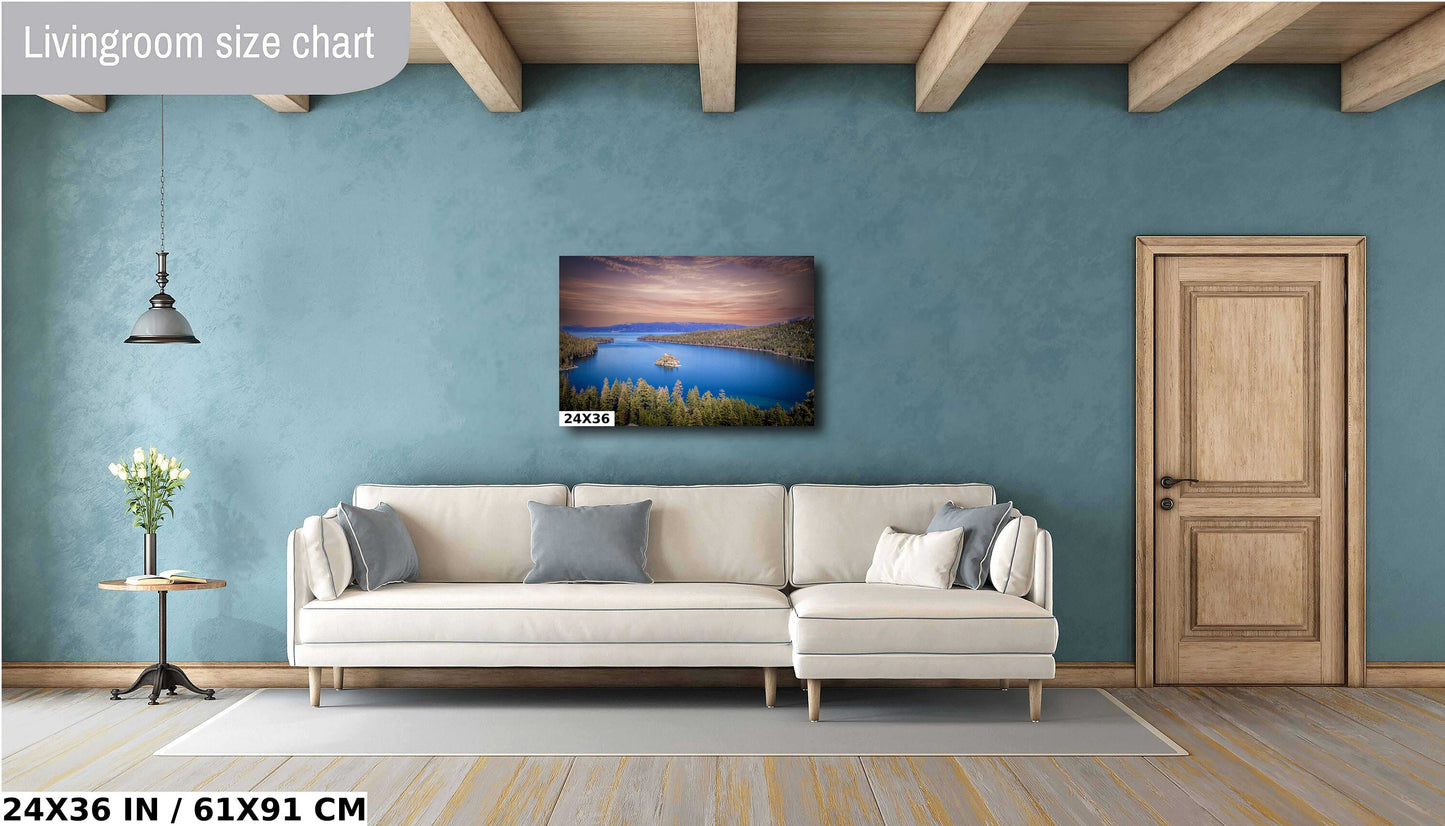 Lake Tahoe Emerald Bay Sunset | California Fine Art Photography | Canvas Wall Art | Scenic Landscape Poster | home, office decor