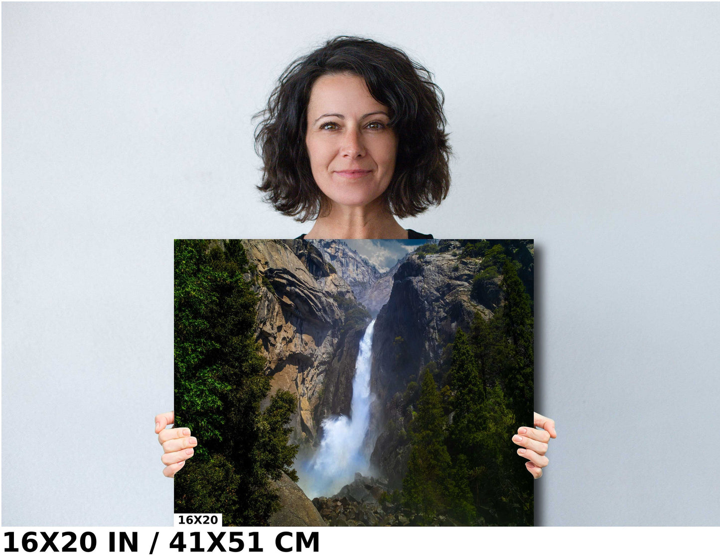 Yosemite Rushing Waterfall Fine Art Photo | California Waterfall Print | Canvas Wall art | Travel Poster | paper, metal, acrylic decor