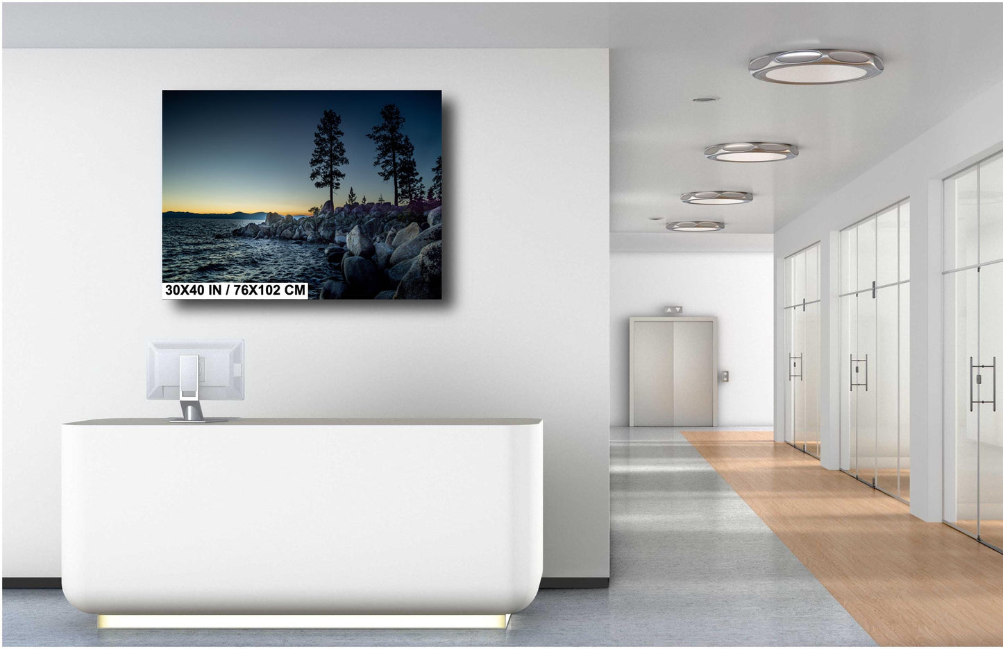 Lake Tahoe Secret Cove Blue Sunset View | California Fine Art Photography | Canvas Wall Art | Scenic Landscape Poster | home, office decor