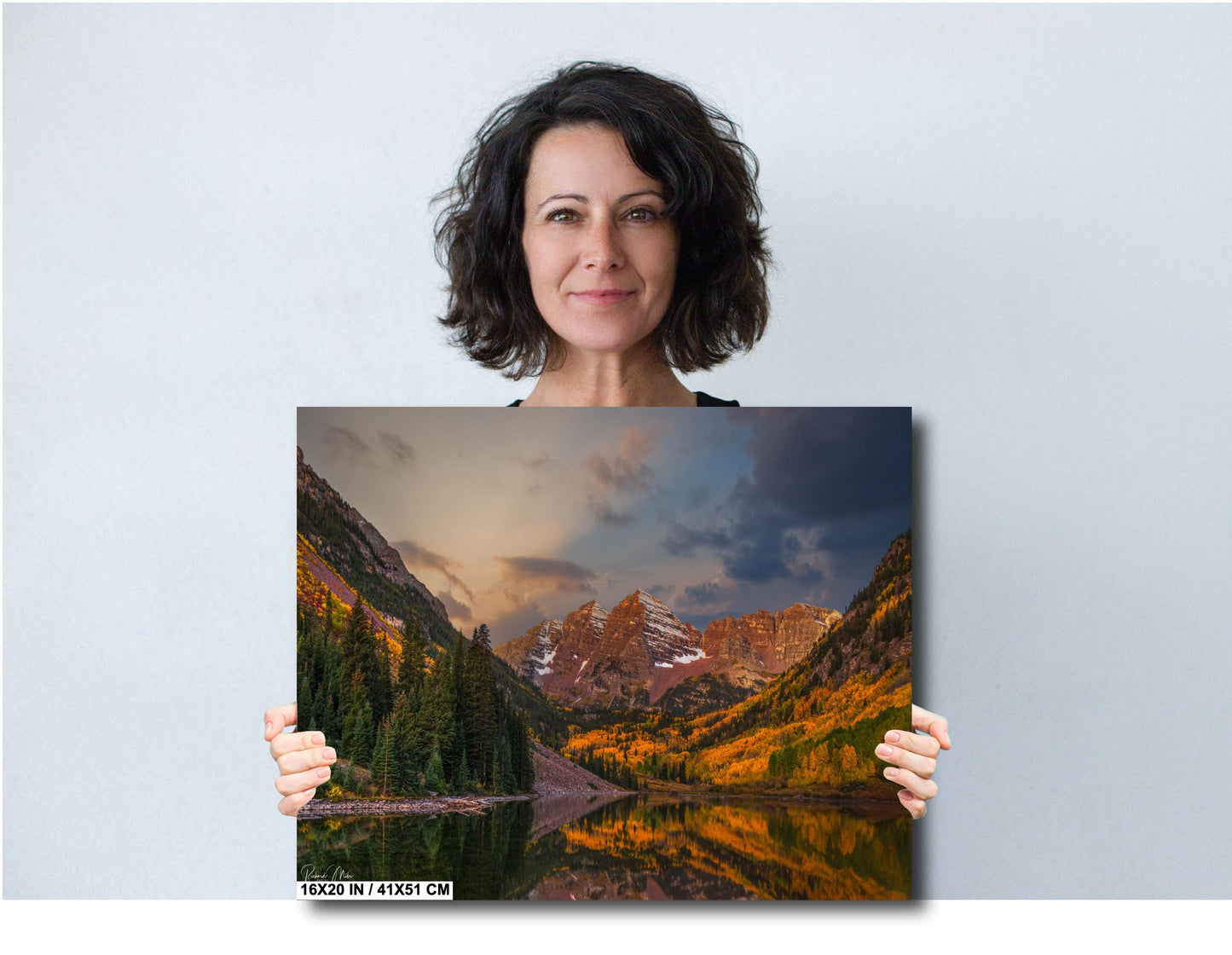 Colorado's Iconic Maroon Bells Fine Art Photo | Rocky Mountain Sunrise Fall Colors | Canvas Wall Art | Travel Picture paper, acrylic, metal