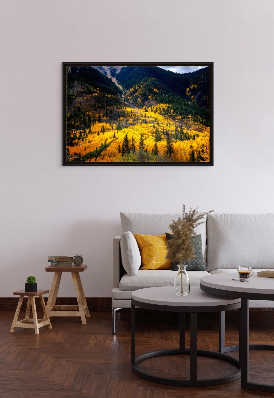 Colorado's Iconic Aspen River of Gold Fine Art Photo | Rocky Mountain Fall Colors Print | Canvas Wall Art | Picture paper, acrylic, metal