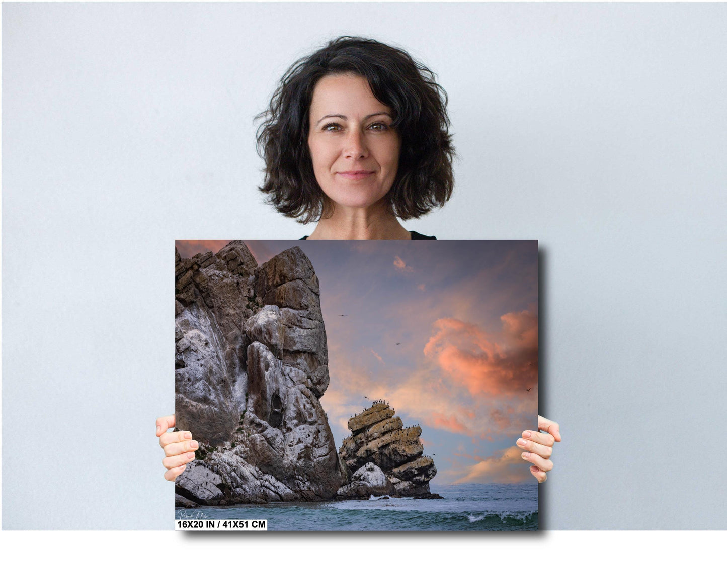 Morro Rock Wall Art | California Coastal Canvas Wall Art | Pacific Ocean Scenic Landscape | home art, wall decor | paper, acrylic, metal