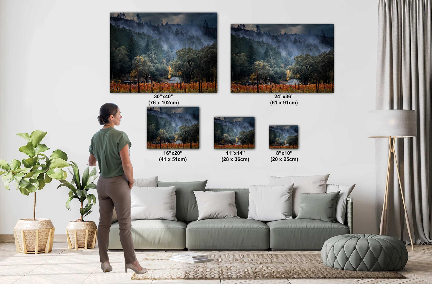 Winery Print, California Napa Valley Misty Vineyard Photo | Canvas Wall Art, Fine Art Photography | home decor, office decor